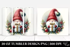 Simple Christmas Gnome Watercolor 20 Oz Tumbler Product Image 1