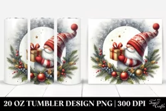 Simple Christmas Gnome Watercolor 20 Oz Tumbler Product Image 1