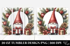 Simple Christmas Gnome Watercolor 20 Oz Tumbler Product Image 1