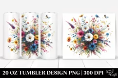 Colorfull Wild Flowers Watercolor Vibrant | 20 oz Tumbler Product Image 1