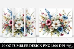 Colorfull Wild Flowers Watercolor Vibrant | 20 oz Tumbler Product Image 1