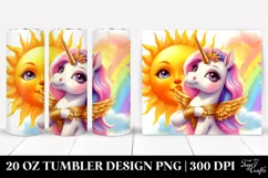 Cute Unicorn as Johnny Bravo on Golden Sun | 20 Oz Tumbler Product Image 1