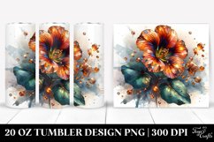 20 Oz Tumbler Sublimation | Metalic Nasturtium Watercolor Product Image 1