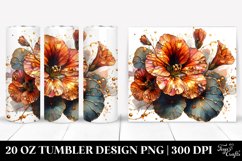 20 Oz Tumbler Sublimation | Metalic Nasturtium Watercolor Product Image 1