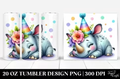 Sleeping Baby Rhino | 20 Oz Tumbler Product Image 1