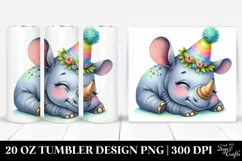 Sleeping Baby Rhino | 20 Oz Tumbler Product Image 1