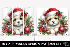 Cute Dog with Christmas Ornaments, 20 Oz Tumbler Product Image 1