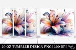 Abstract Lily Watercolor | 20 oz Tumbler Product Image 1