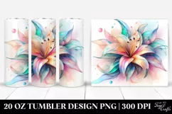 Lily Watercolor Splash 20 oz Tumbler Product Image 1