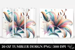Lily Watercolor Splash 20 oz Tumbler Product Image 1