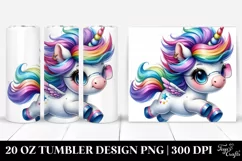 Baby Unicorn with Floral Wreath Clipart Product Image 1