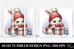 Cute Baby Rabbit with Gift Box 20 Oz Tumbler Product Image 1
