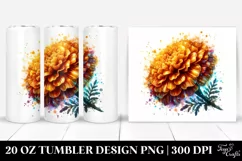 20 Oz Tumbler Sublimation | Marigold Watercolor Splash Product Image 1