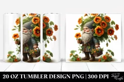 Small Gnome with Nasturtium Bouquet | 20 Oz Tumbler Product Image 1