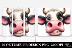 Funny Cow Portrait with Big Eyes and Big Teeth | 20 Oz Product Image 1