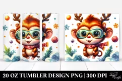 Expressive Monkey Baby Watercolor 20 Oz Tumbler Product Image 1