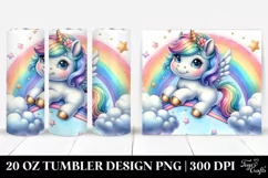 Cute Baby Unicorn Swinging from Rainbow on Lofty Cloud | 20 Product Image 1