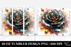 Rose Golden Insertions Watercolor Tumbler Product Image 1