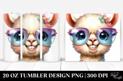 Funny Baby Llama with Sunglasses Clipart Product Image 1