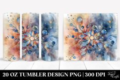 Wooden Stained Cosmos Watercolor 20 oz Tumbler Product Image 1
