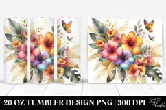 Colorful Hawaiian Flowers Tumbler Product Image 1