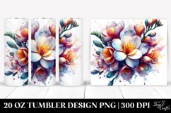 Glossy Freesia Watercolor Splash Tumbler Product Image 1