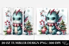 Angry Baby Dragon with Christmas Decor Clipart Product Image 1