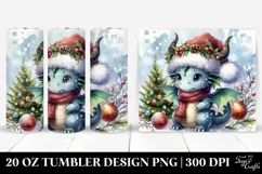 Angry Baby Dragon with Christmas Decor Clipart Product Image 1