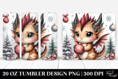 Angry Baby Dragon with Christmas Decor Clipart Product Image 1