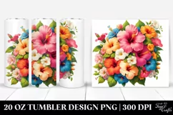 Colorful Hibiscus Bouquet | 20 oz Tumbler Product Image 1