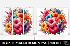 Colorful Hibiscus Bouquet | 20 oz Tumbler Product Image 1