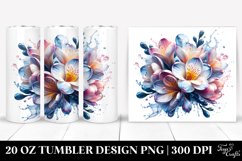 Glossy Freesia Watercolor Splash Tumbler Product Image 1