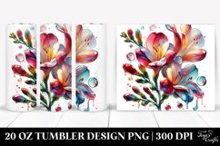 Glossy Freesia Watercolor Splash Tumbler Product Image 1