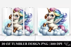 Cute Baby Unicorn Posed as Johnu Bravo | 20 Oz Tumbler Product Image 1