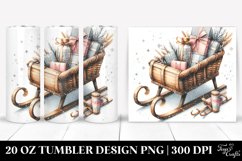 Glittery Winter Sled Clipart, High-Quality 20 Oz Tumbler Product Image 1