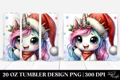 Excited Unicorn with Santa Hat Clipart Product Image 1