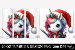 Excited Unicorn with Santa Hat Clipart Product Image 1