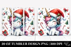 Excited Unicorn with Santa Hat Clipart Product Image 1