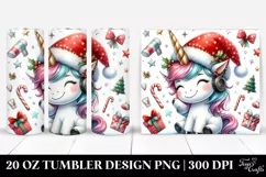 Excited Unicorn with Santa Hat Clipart Product Image 1