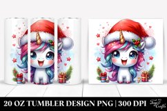 Excited Unicorn with Santa Hat Clipart Product Image 1