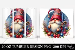 Detailed Vibrant Watercolor Christmass Gnome Centered | 20 Product Image 2