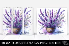 Lavender Metalic Insertions Watercolor Tumbler Product Image 1