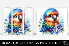 Colorful Baby Macaw Resting | 20 oz Tumbler Product Image 1