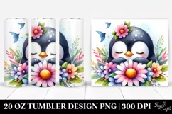 Colorful Baby Penguin Sleeping | 20 oz Tumbler Product Image 1