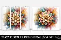 Abstract Pastel Wooden Stained Marigold | 20 oz Tumbler Product Image 1
