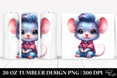 Cute Sitting Mouse, 20 Oz Tumbler Product Image 1