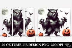 Funny Halloween Werewolf Clipart 20 oz Tumbler Product Image 1