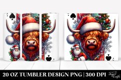 Highland Cow Christmas Card, 20 Oz Tumbler Product Image 1
