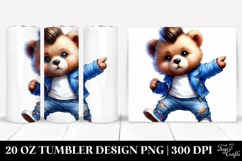 Vibrant Baby Bear Dancing | 20 Oz Tumbler Product Image 1