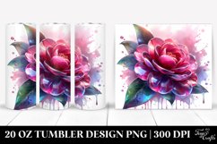 Glossy Camellia Watercolor Splash Tumbler Product Image 1